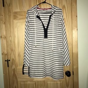 Blue Caribbean beachwear hooded swim coverup size M